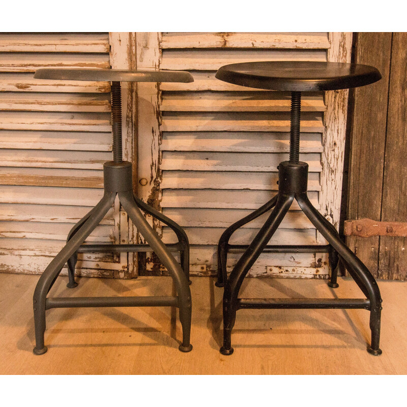Vintage industrial "Nicolle" stool 