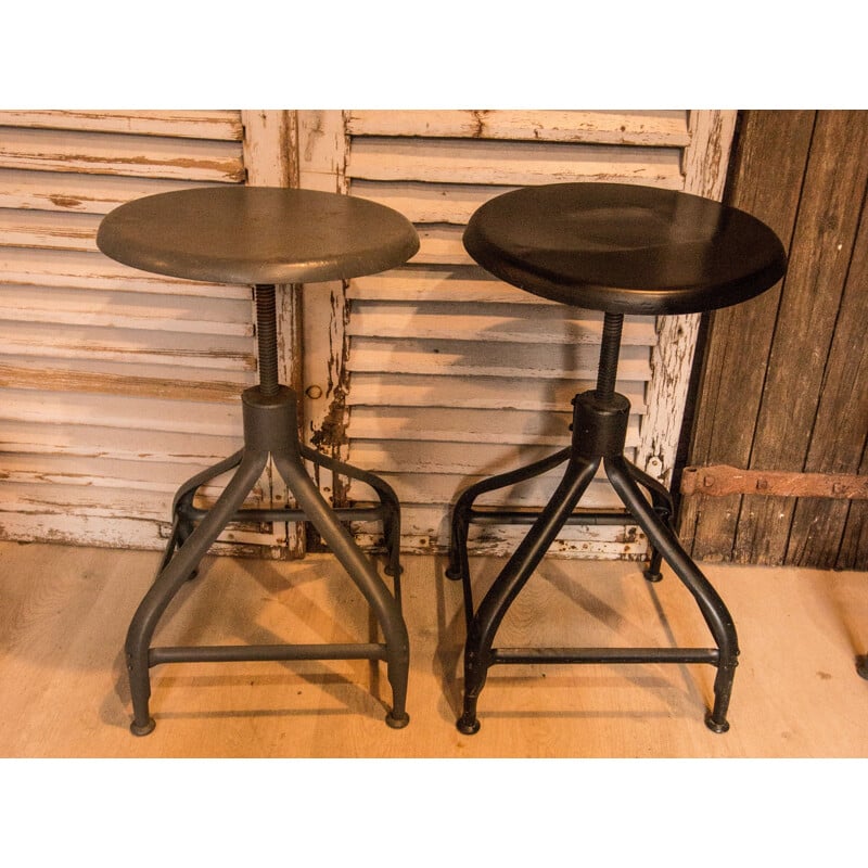 Vintage industrial "Nicolle" stool 
