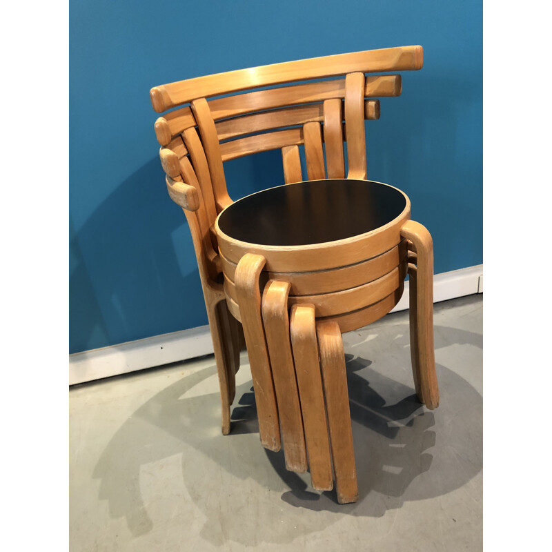 Set of 4 chairs colored by Bruno Matson