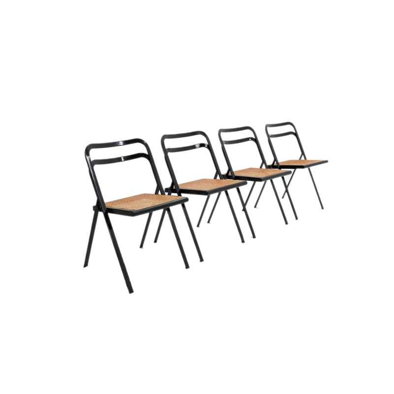 Set of 4 vintage folding chairs by CIDUE, 1970s