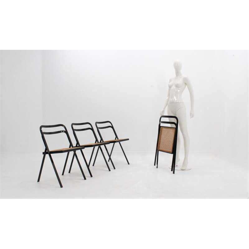 Set of 4 vintage folding chairs by CIDUE, 1970s