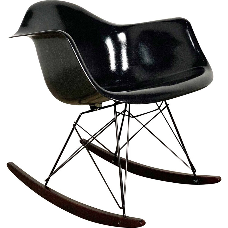 Chaise à bascule vintage en fibre de verre RAR par Charles et Ray Eames pour Herman Miller, 1980