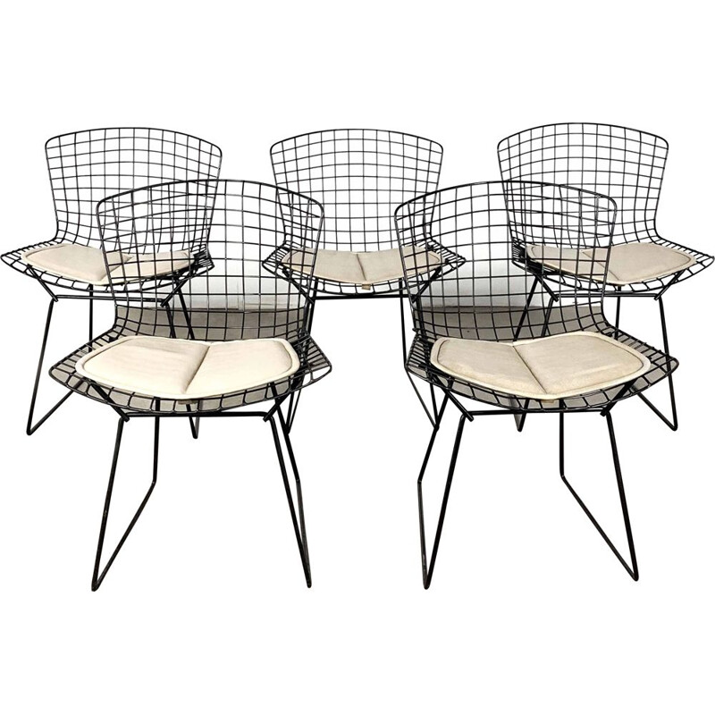 Set of 5 vintage dining chairs by Harry Bertoia for Knoll, 1970s