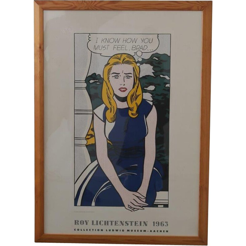 **ELG**Affiche vintage de Roy Lichtenstein pour le musée Ludwing en Allemagne, 1980