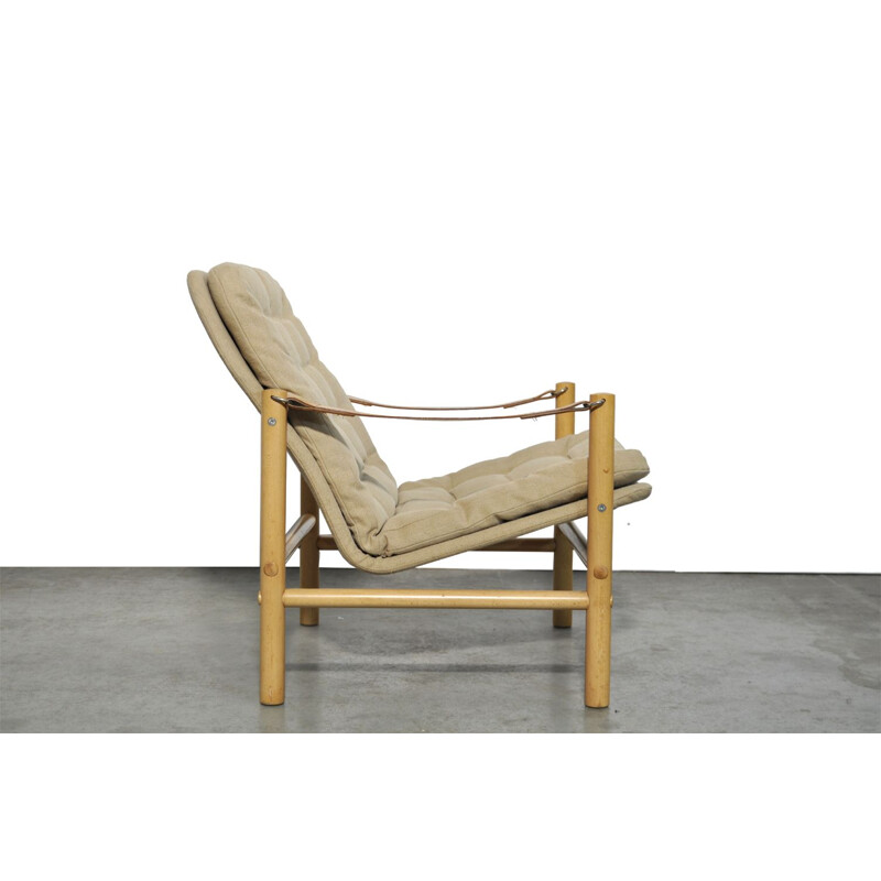 Pair of beechwood vintage armchairs by Bror Boije for DUX, 1960s