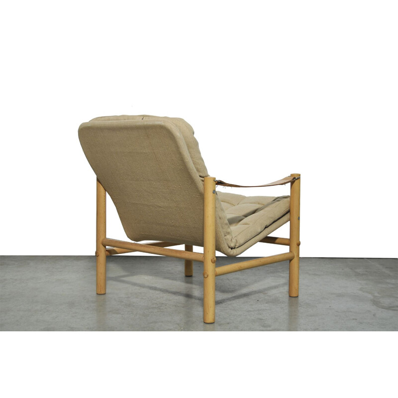 Pair of beechwood vintage armchairs by Bror Boije for DUX, 1960s