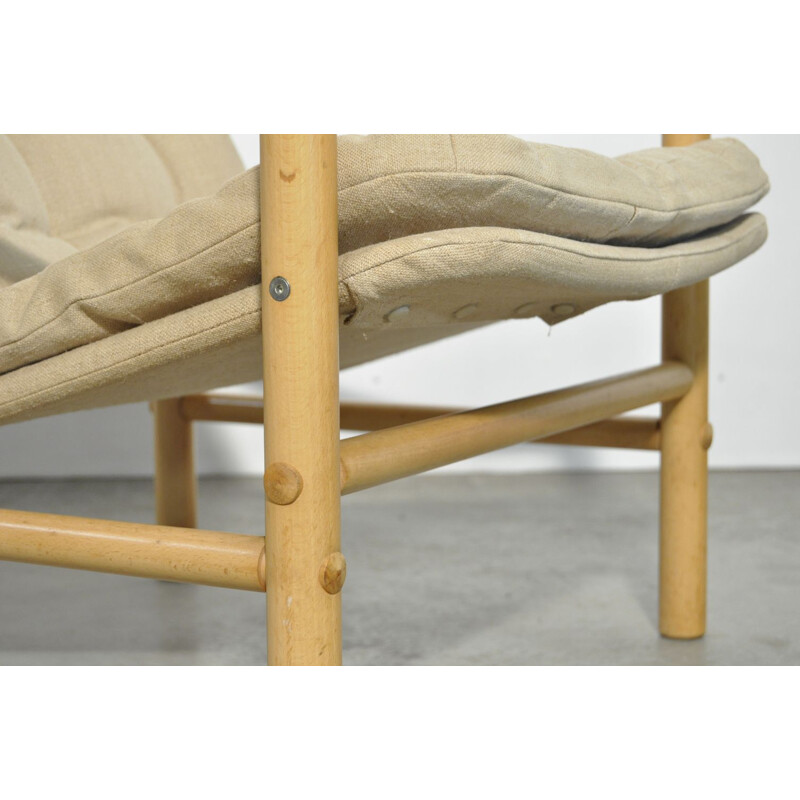 Solid beechwood DUX safari Junker chairs by Bror Boije made in Sweden