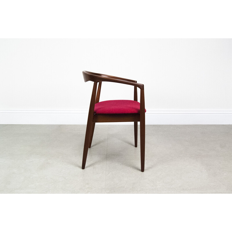 Vintage "troja" round chair in teak and wool , Kai KRISTIANSEN - 1960s