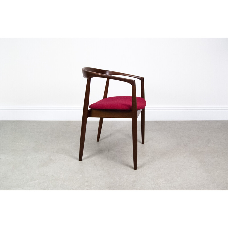 Vintage "troja" round chair in teak and wool , Kai KRISTIANSEN - 1960s