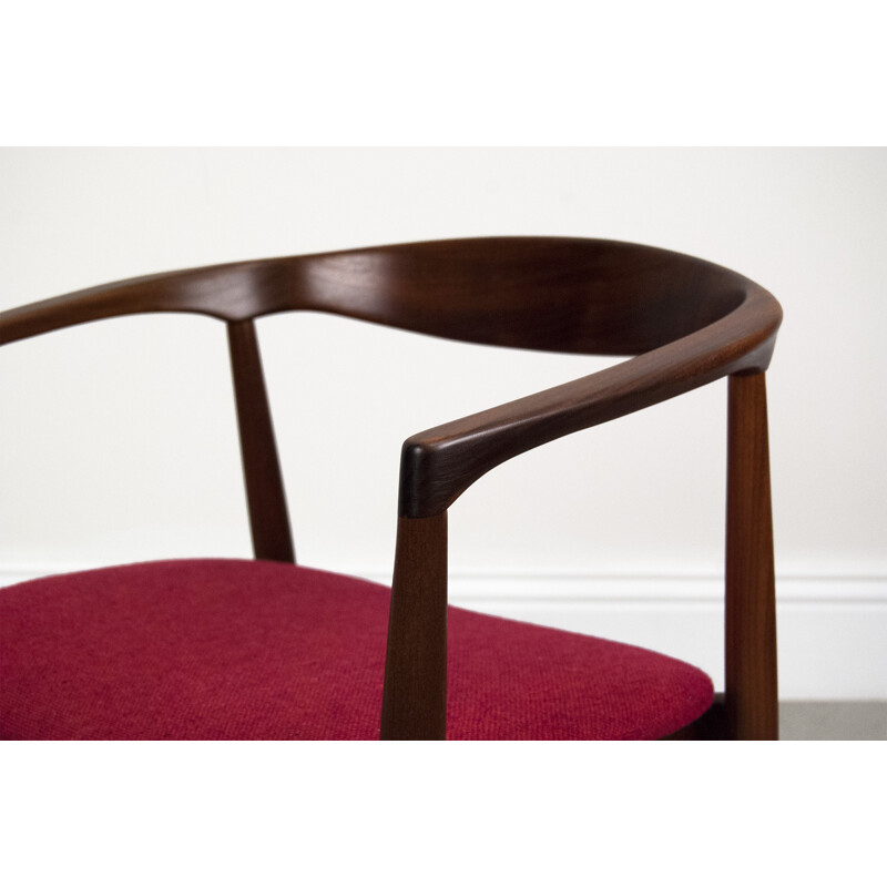 Vintage "troja" round chair in teak and wool , Kai KRISTIANSEN - 1960s