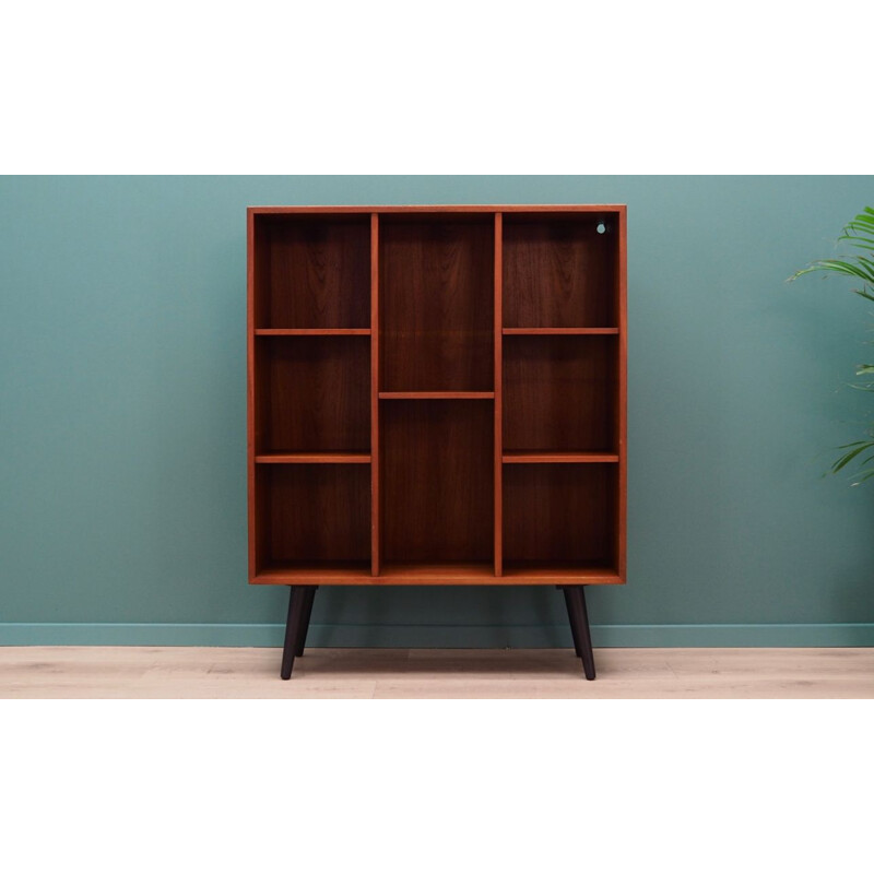 Teak danish vintage bookcase, 1970s