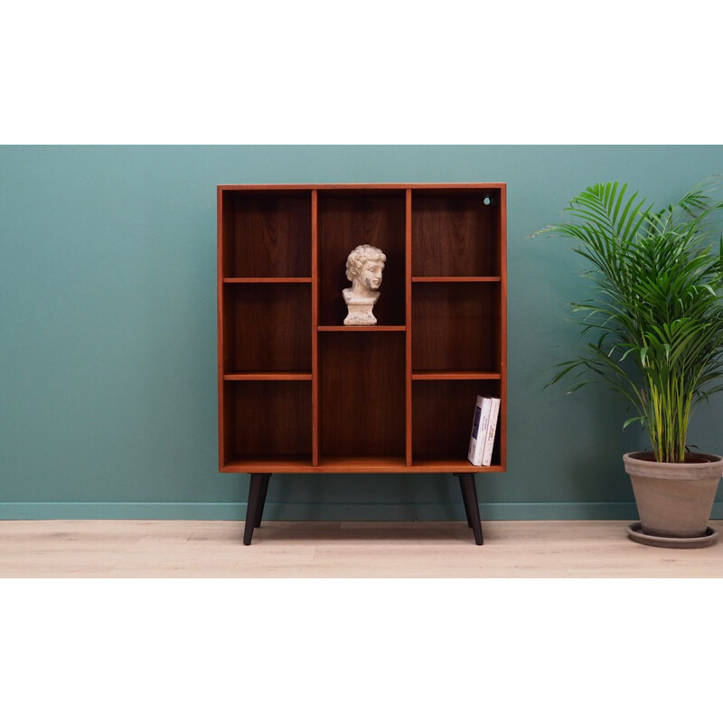 Teak danish vintage bookcase, 1970s