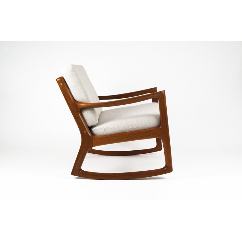 Cado Danish rocking armchair in teak and fabric, Ole WANSCHER - 1960s