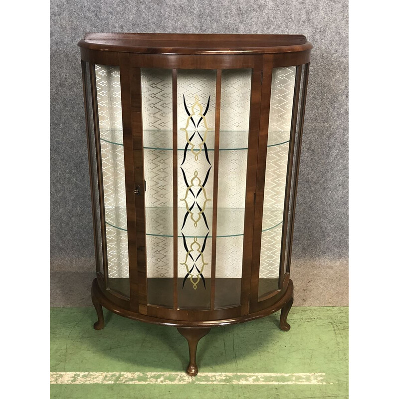 Vintage Art Deco walnut showcase