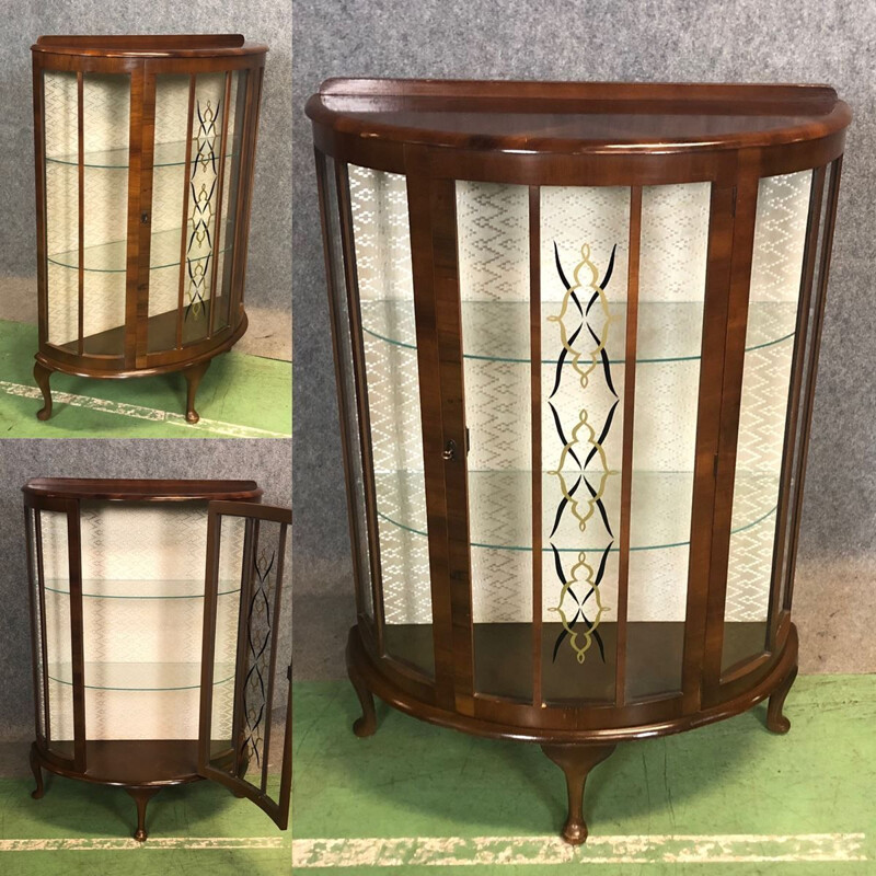 Vintage Art Deco walnut showcase