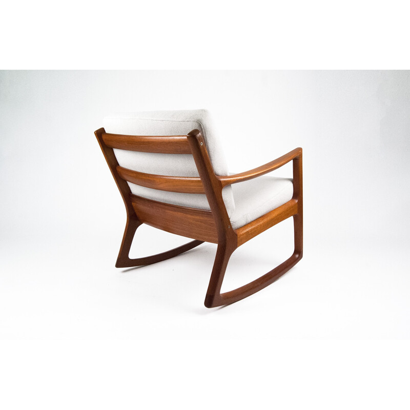 Cado Danish rocking armchair in teak and fabric, Ole WANSCHER - 1960s