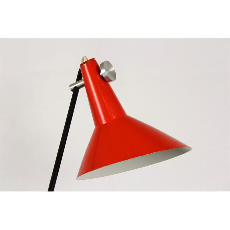 Black & Red Asymmetrical Table Lamp by Josef Hurka for Napako, 1960s