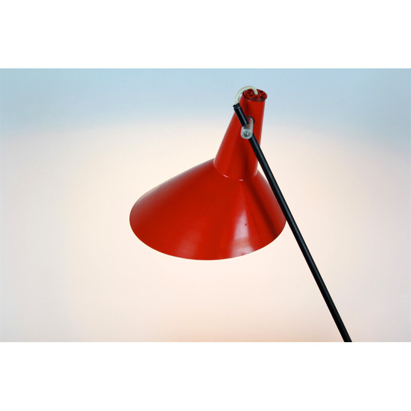 Black & Red Asymmetrical Table Lamp by Josef Hurka for Napako, 1960s