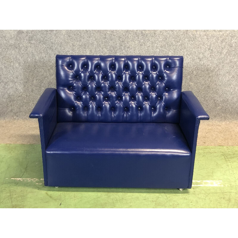 Vintage-Kindersofa Chesterfield in Skai