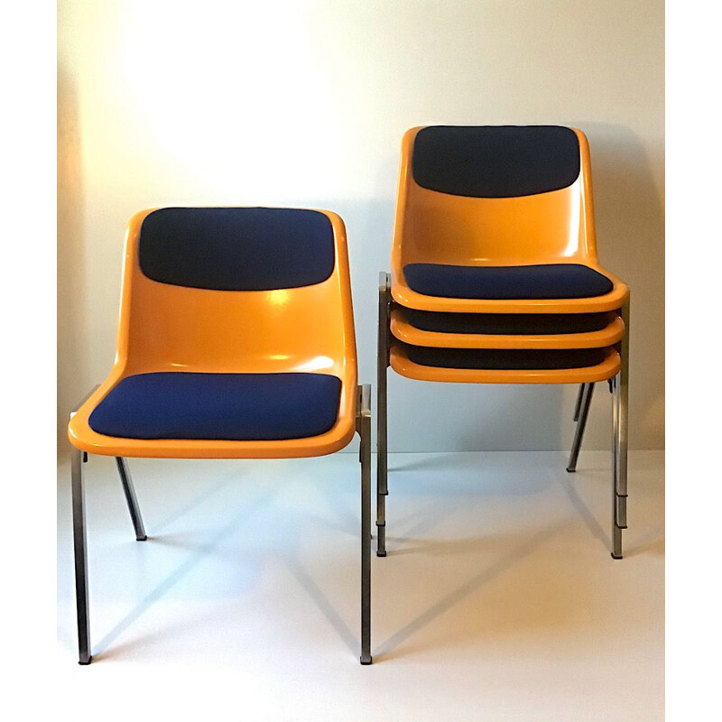 Set of 4 vintage dining chairs by Wilkhahn, 1970s