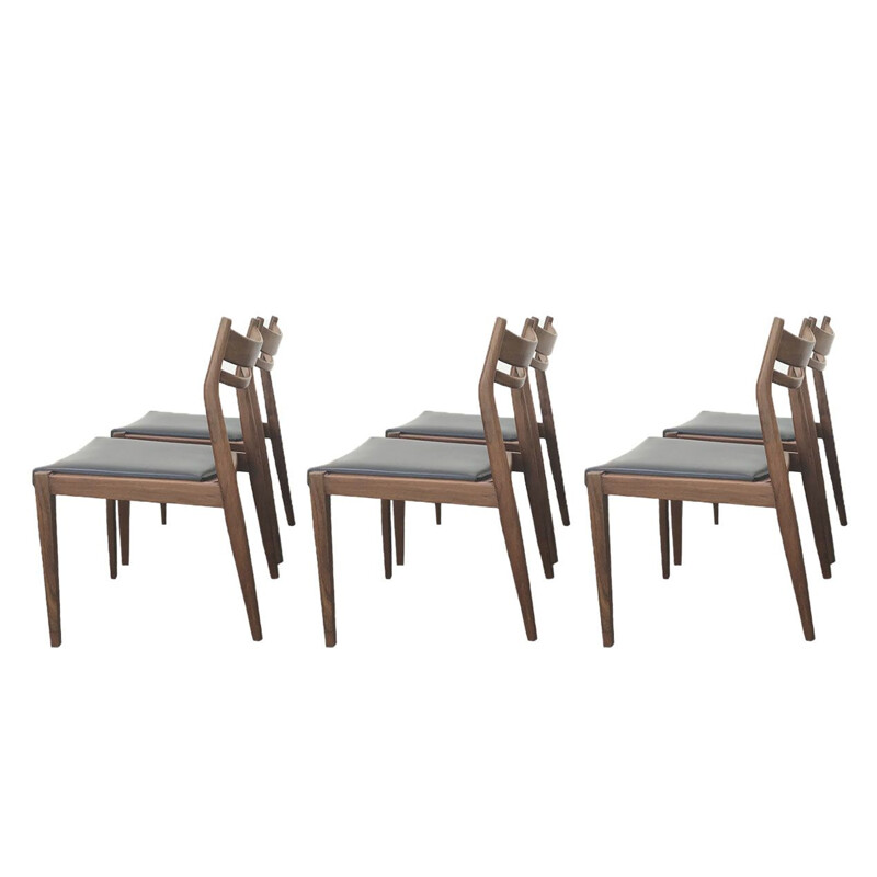Set of 6 vintage teak chairs by Gessef Consorzio Sedie Friuli, 1960s
