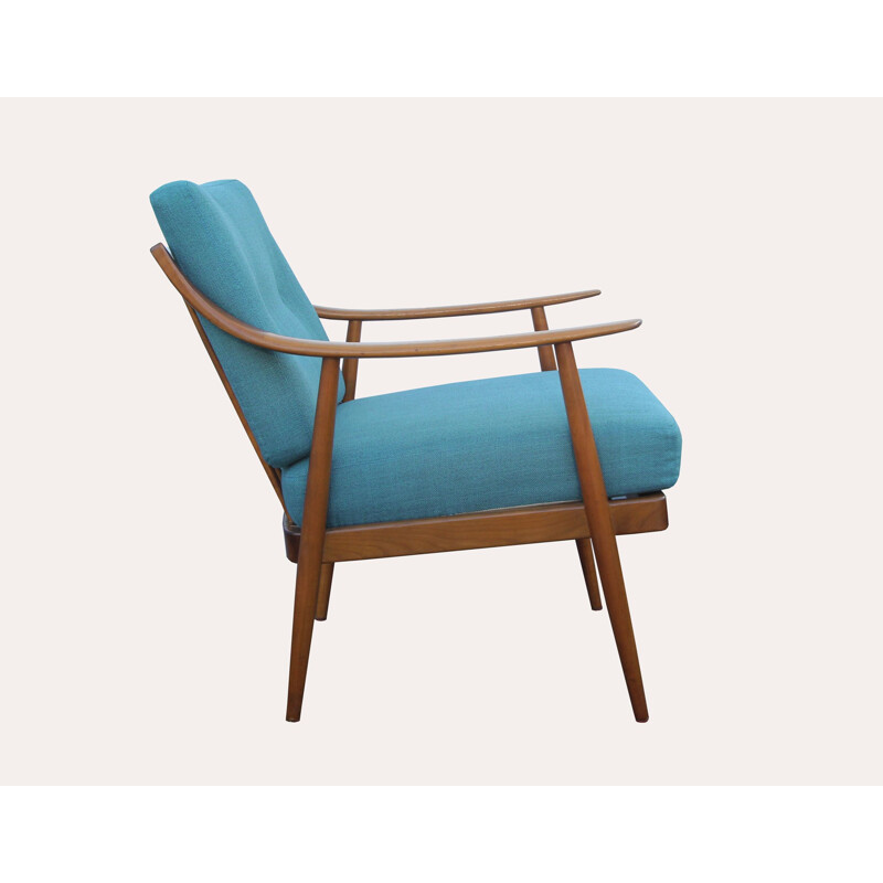 Vintage armchair in cherrywood by Knoll Antimott, 1950s