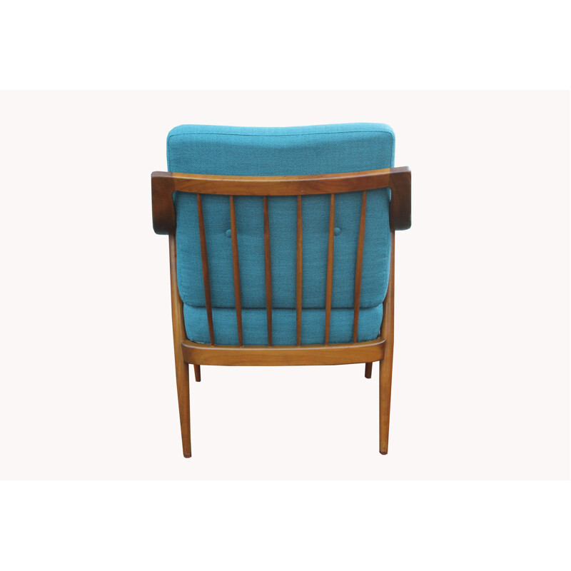 Vintage armchair in cherrywood by Knoll Antimott, 1950s