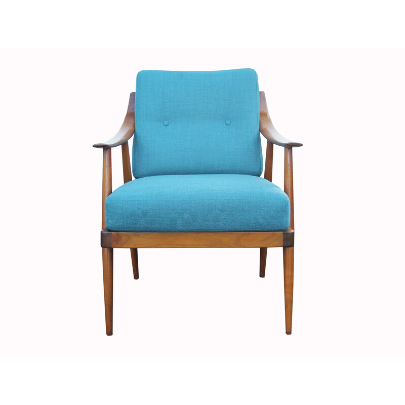 Vintage armchair in cherrywood by Knoll Antimott, 1950s