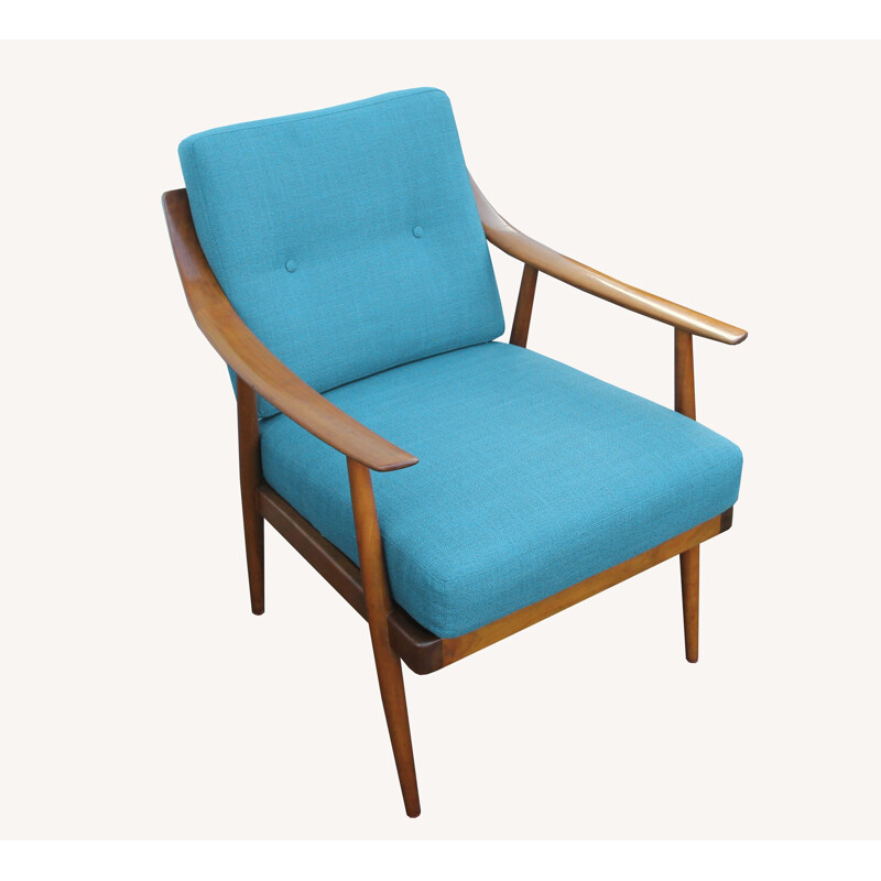 Vintage armchair in cherrywood by Knoll Antimott, 1950s