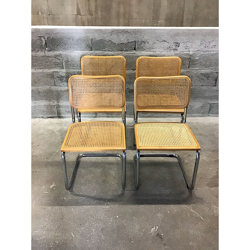 Set of 4 Cesca B32 chairs by Marcel Breuer, 1970