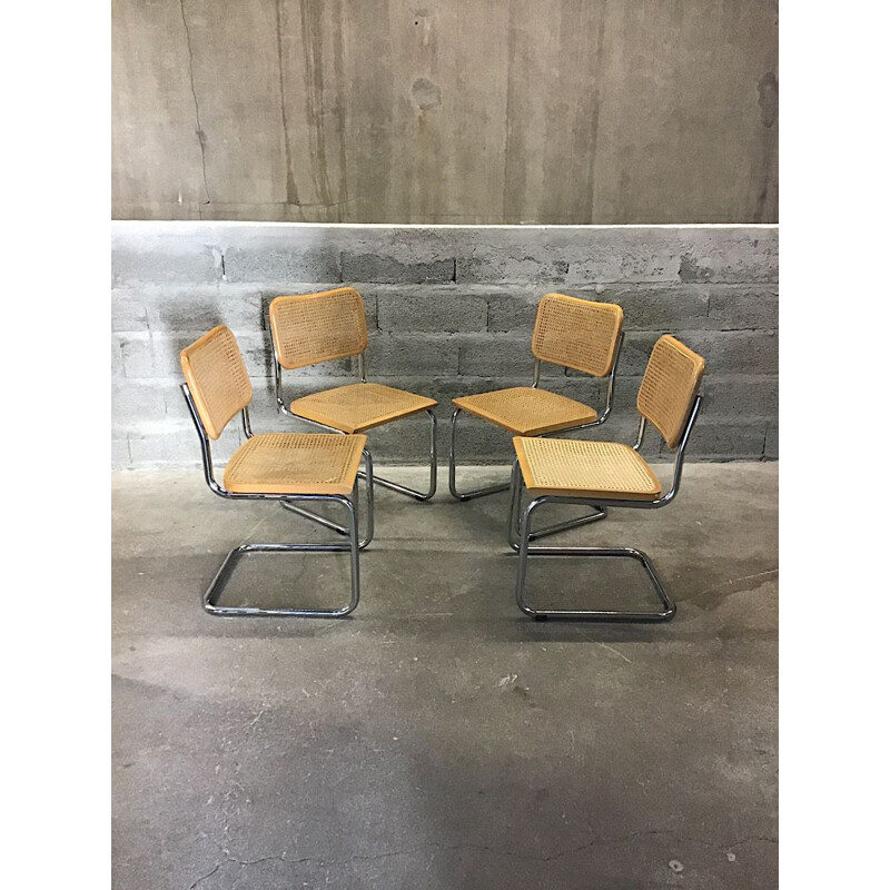 Set of 4 Cesca B32 chairs by Marcel Breuer, 1970