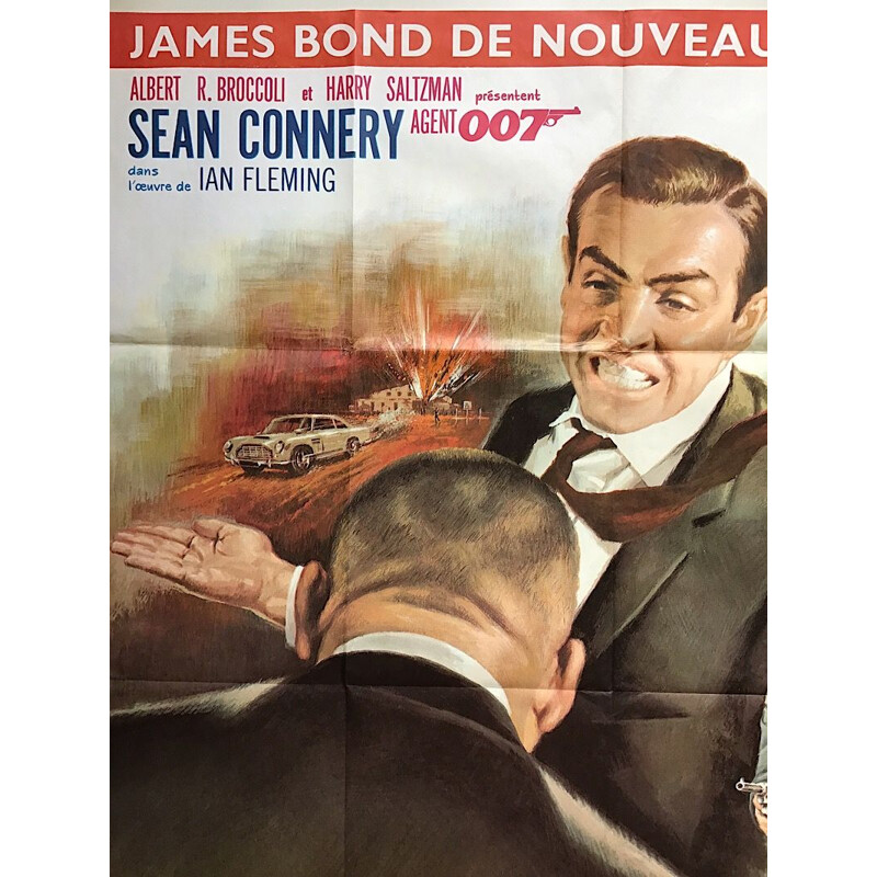 Affiche française originale vintage James Bond Goldfinger, 1960