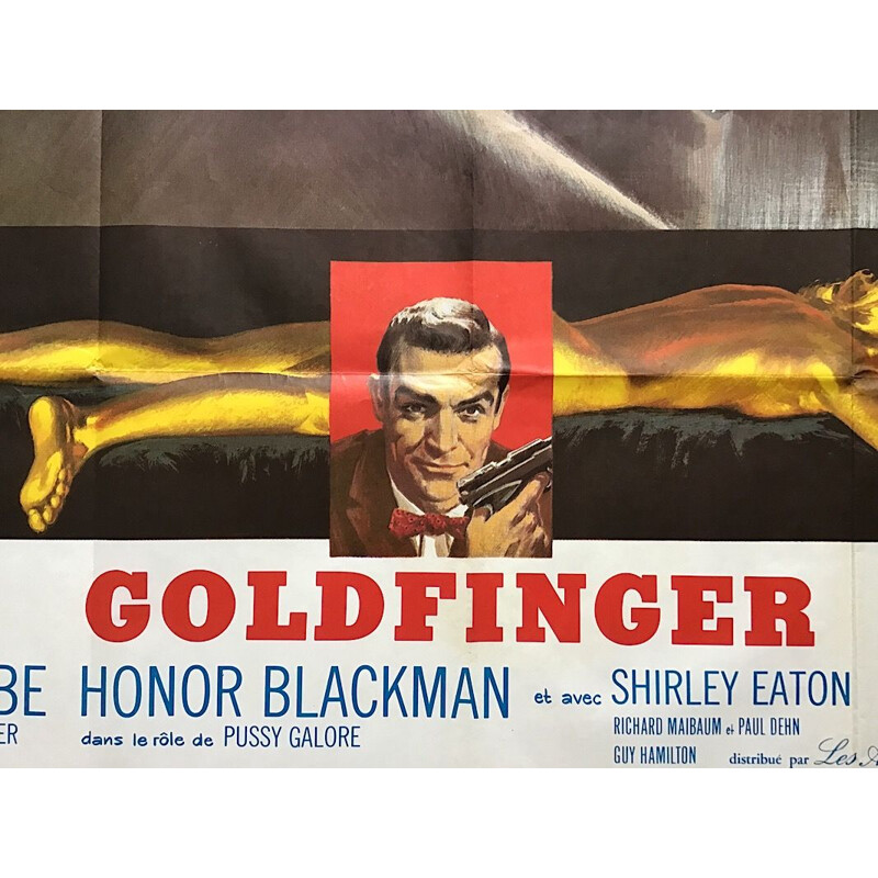 Original French vintage poster James Bond Goldfinger, 1960s