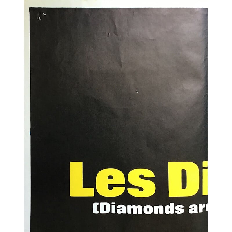 Original vintage French poster Diamonds are forever, James Bond, 1970s