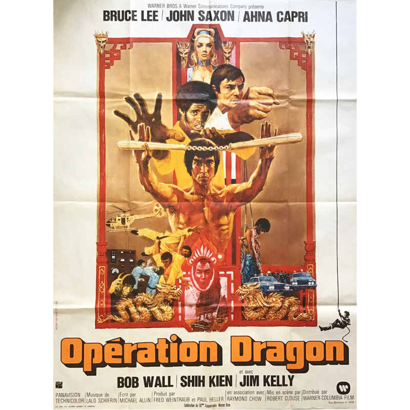 Affiche française originale vintage Opération Dragon, 1970