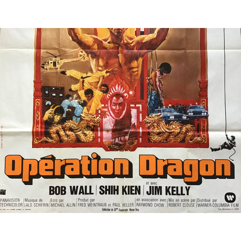 Original vintage French poster Operation Dragon, 1970s