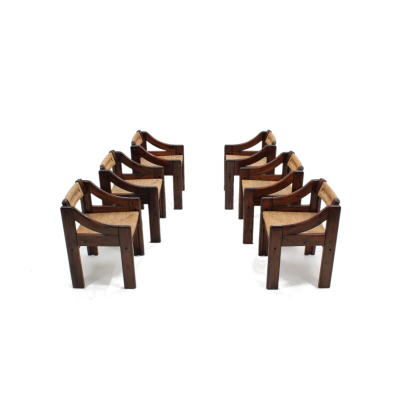 Dining rope chairs by Montina 1970s, set of 6