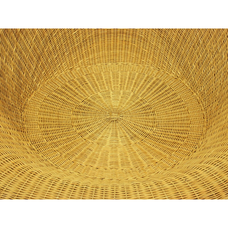 Rattan japanese vintage armchair by Isamu Kenmochi for Yamakawa, 1970s