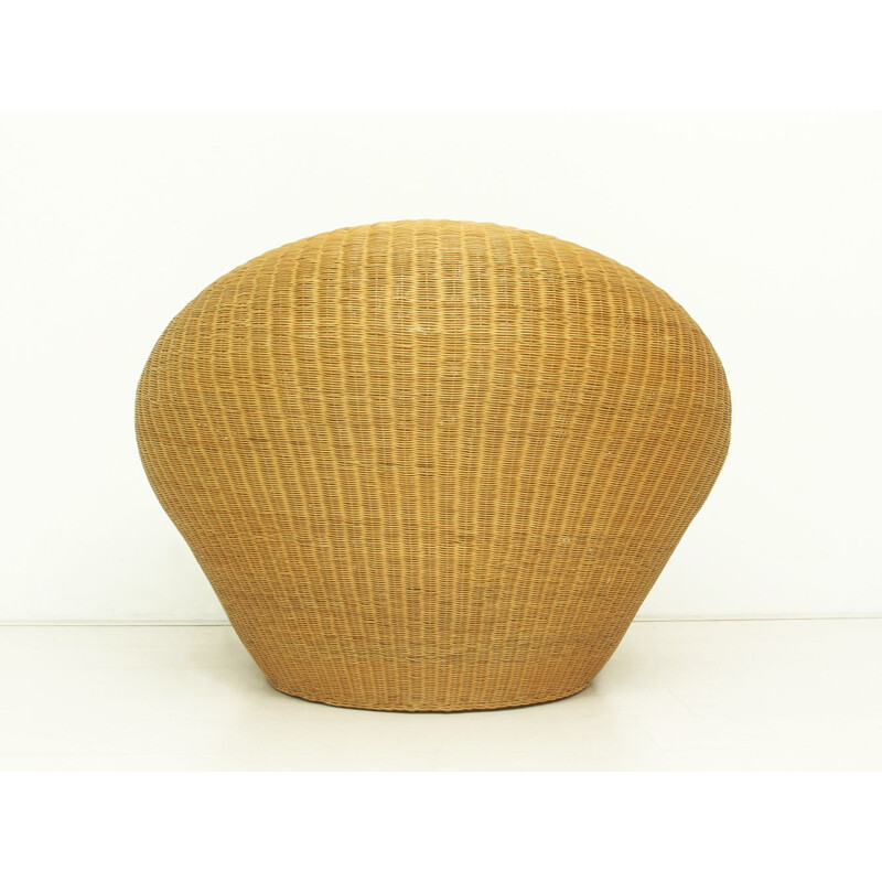 Rattan japanese vintage armchair by Isamu Kenmochi for Yamakawa, 1970s