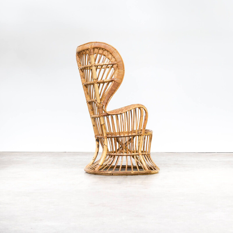 Vintage rattan italian armchair, 1950s