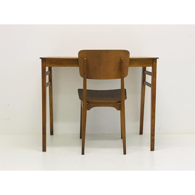 Vintage set of TC desk and C chair by Marcel GASCOIN for ACMS