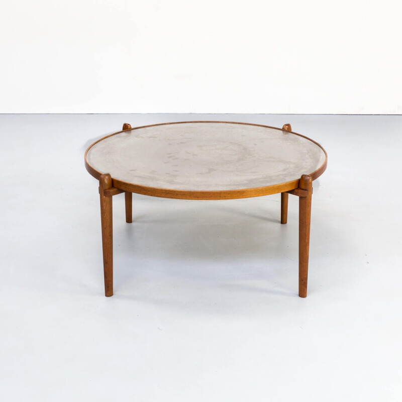 1960s Teak and Etched Metal Coffee Table by Heinz Lilienthal