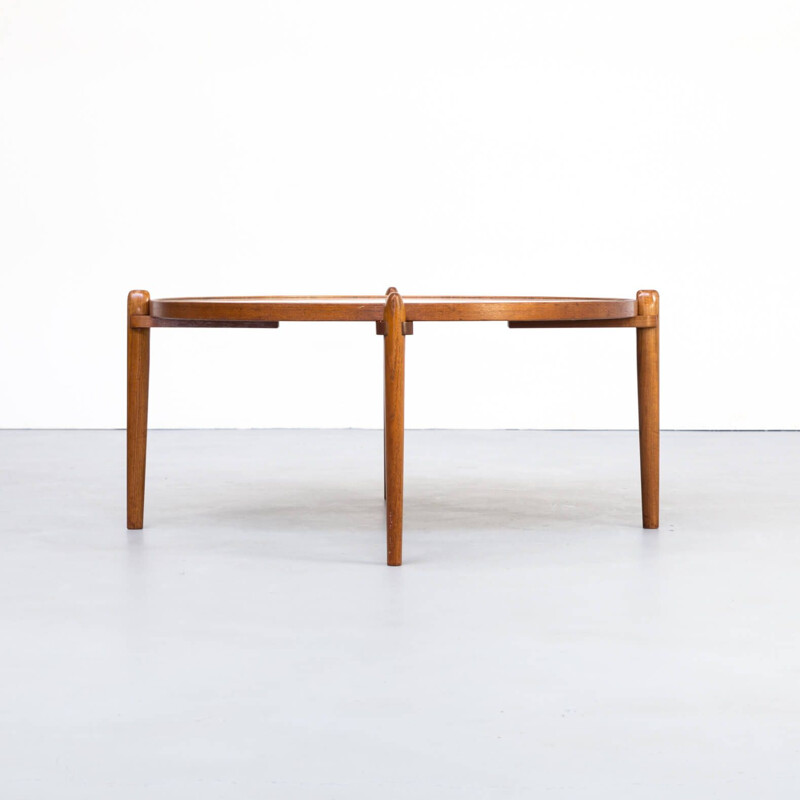 1960s Teak and Etched Metal Coffee Table by Heinz Lilienthal
