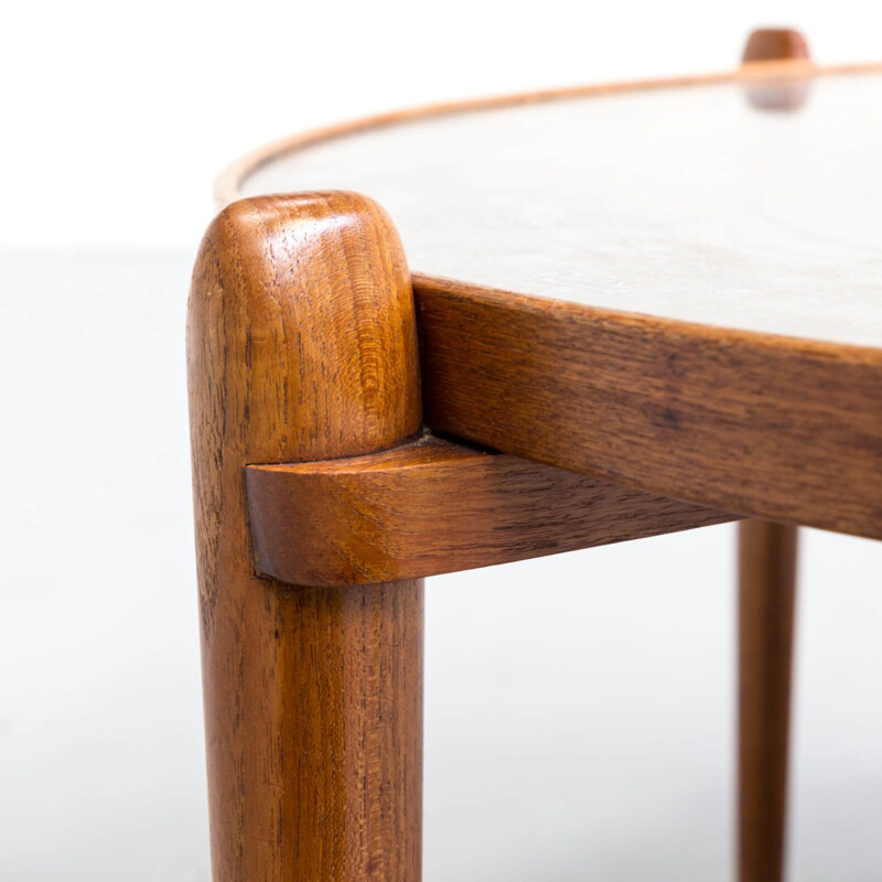 1960s Teak and Etched Metal Coffee Table by Heinz Lilienthal