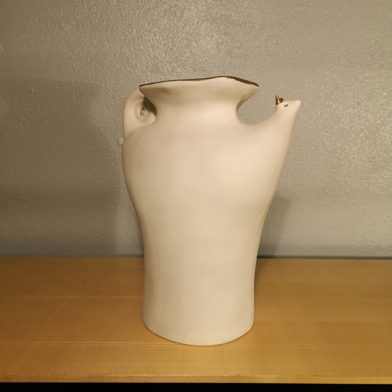 Vintage ceramic snail vase by Pierre Casenove
