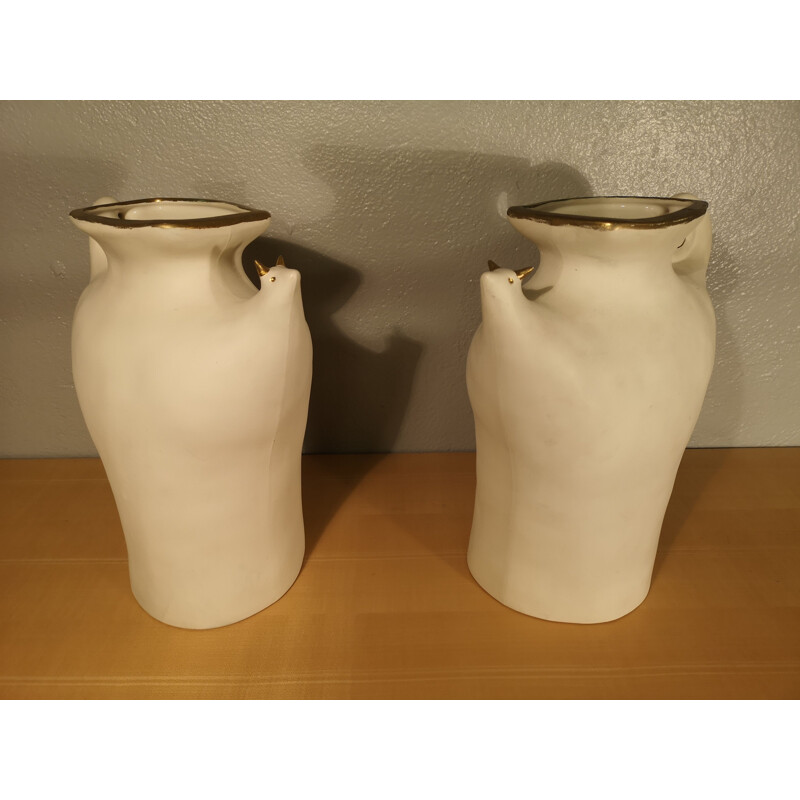 Vase escargot vintage en céramique de Pierre Casenove