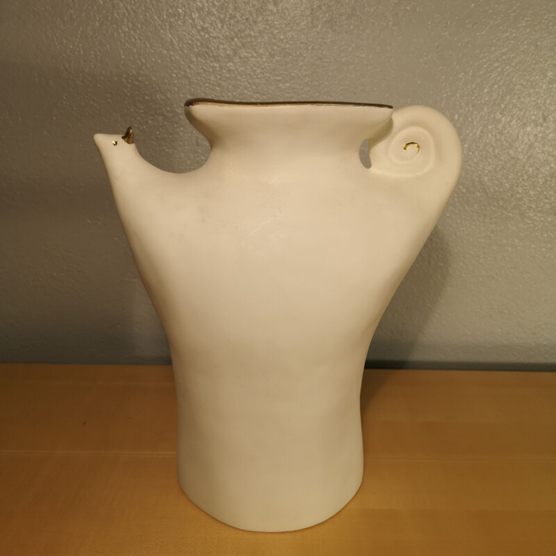 Vintage ceramic snail vase by Pierre Casenove