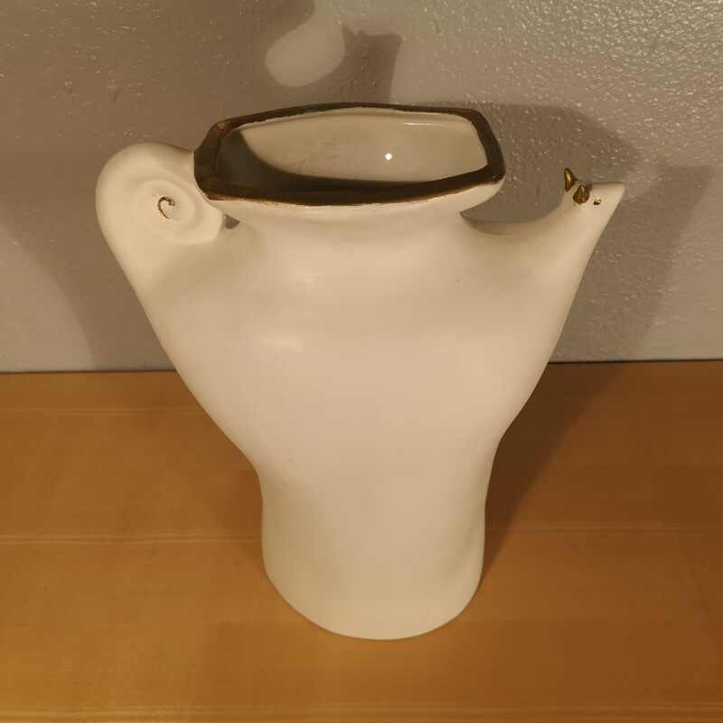 Vintage ceramic snail vase by Pierre Casenove