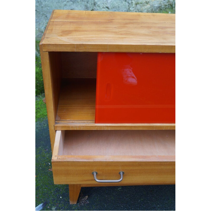 Vintage two-tone sideboard with compass foot 1950