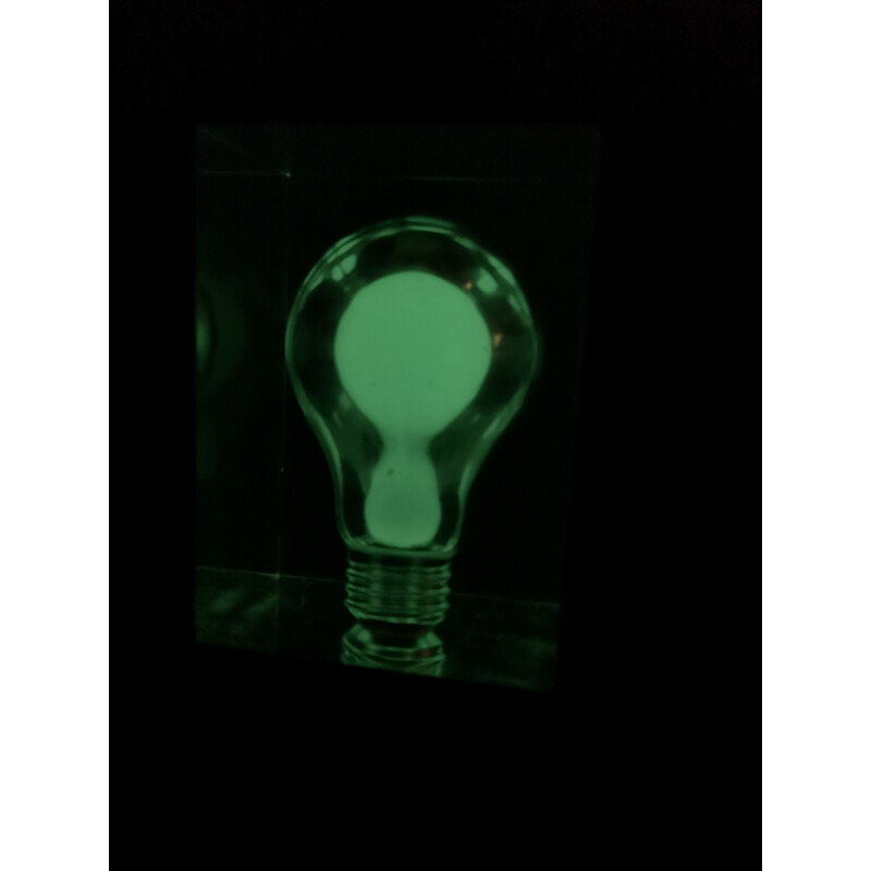 Ampoule vintage Phosphorescente en inclusion de Pierre Giraudon